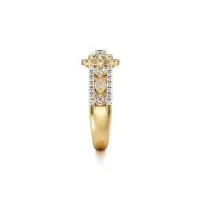Exotic Solitaire Diamond Ring in Yellow 10k Gold
