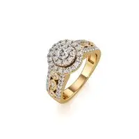 Exotic Solitaire Diamond Ring in Yellow 10k Gold