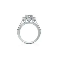 Flashy Jagged Edge Diamond Ring in White 10k Gold