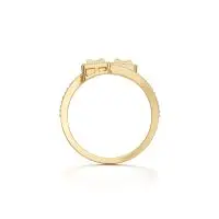 Baguette Curl Diamond Ring in Yellow 10k Gold