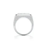 Jamming Diagonal Diamond Ring in White 10k Gold