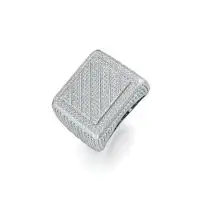 Jamming Diagonal Diamond Ring in White 10k Gold