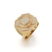 Blinging Biggie Diamond Ring in Yellow 10k Gold