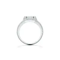 Art Deco Cross Diamond Ring in White 10k Gold