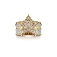 Star In Star Diamond Ring in Yellow 10k Gold