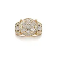 Brilliant Cluster Diamond Ring in Yellow 10k Gold