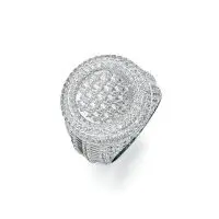 Round Gliss Diamond Ring in White 10k Gold