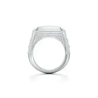 Square Biggie Diamond Ring in White 10k Gold