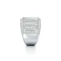 Square Biggie Diamond Ring in White 10k Gold