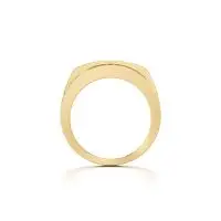 Glossy Linear Diamond Ring in Yellow 10k Gold