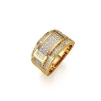 Glossy Linear Diamond Ring in Yellow 10k Gold
