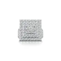 Swanky Rectangle Diamond Ring in White 10k Gold