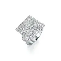 Swanky Rectangle Diamond Ring in White 10k Gold