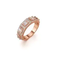 Slamming Linear Diamond Ring in Rose 10k Gold