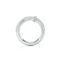 Aesthetic Nail Diamond Ring in White 10k Gold
