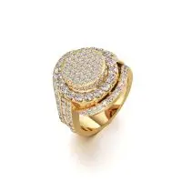 Punky Overlapping Diamond Ring in Yellow 10k Gold