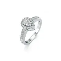 Exquisite Pear Diamond Ring in White 10k Gold