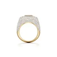 Dope Double Cushion Frame Halo Diamond Ring in Yellow 10k Gold