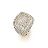 Dope Double Cushion Frame Halo Diamond Ring in Yellow 10k Gold