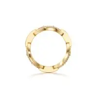 Slamming Ocean Link Diamond Ring in Yellow 10k Gold