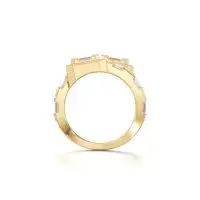 Voguish Overlapping Diamond Ring in Yellow 10k Gold
