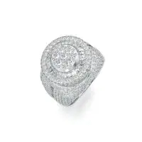 Punky Bold Diamond Ring in White 10k Gold