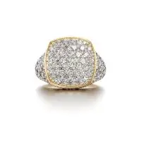 Frosty Cubic Diamond Ring in Yellow 10k Gold