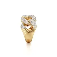 Coolio Cuban Diamond Ring in Yellow 10k Gold