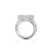 Blingy Beveled Diamond Ring in White 10k Gold