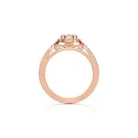 Groovy Curved Diamond Ring in Rose 10k Gold
