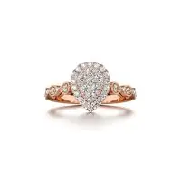 Geometric Bling Diamond Ring in Rose 10k Gold