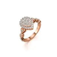 Geometric Bling Diamond Ring in Rose 10k Gold