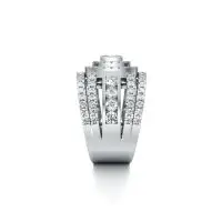 Laced Double Cushion Frame Halo Diamond Ring in White 10k Gold