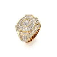 Glimmering Cluster Diamond Ring in Yellow 10k Gold