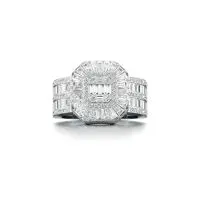 Reflective Biggie Diamond Ring in White 10k Gold