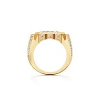 Edgy Studded Diamond Ring in Yellow 10k Gold