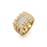 Edgy Studded Diamond Ring in Yellow 10k Gold