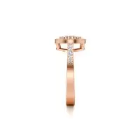 Stand Down Pear Diamond Ring in Rose 10k Gold