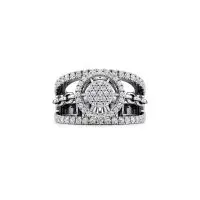 Circular Love Diamond Ring in White 10k Gold