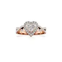 Heart's Desire Diamond Ring in Rose 10k Gold