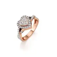 Heart's Desire Diamond Ring in Rose 10k Gold