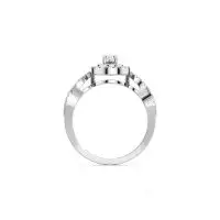 Blooming Sparkle Diamond Ring in White 10k Gold
