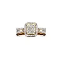 Geometric Glamour Diamond Ring in Yellow 10k Gold
