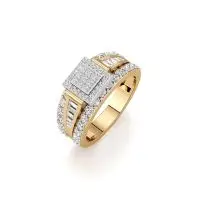 Frostfire Elegance Diamond Ring in Yellow 10k Gold