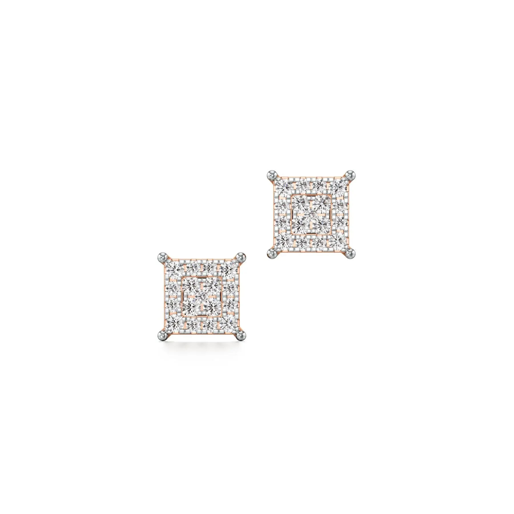 Fab Cubes Diamond Earrings in Rose 10k Gold