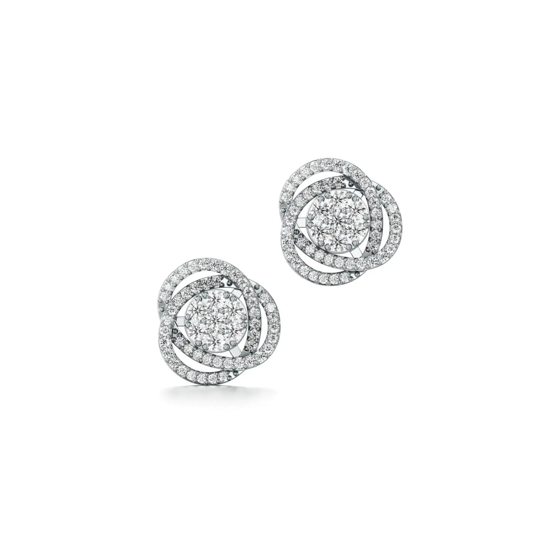 Ritzy Love Knot Diamond Earrings in White 10k Gold