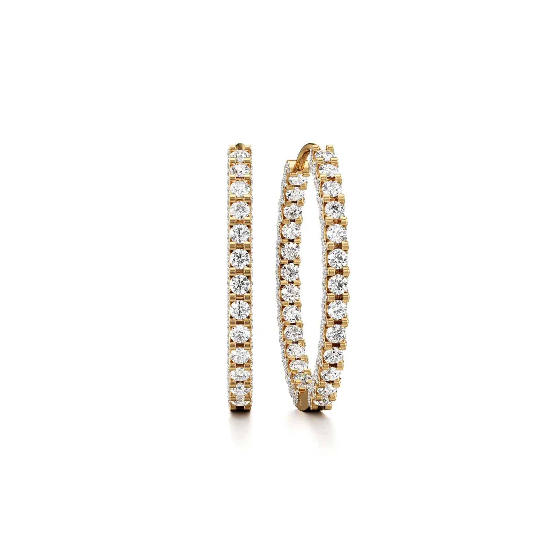Ultimate Round Diamond Earrings in Yellow 10k Gold