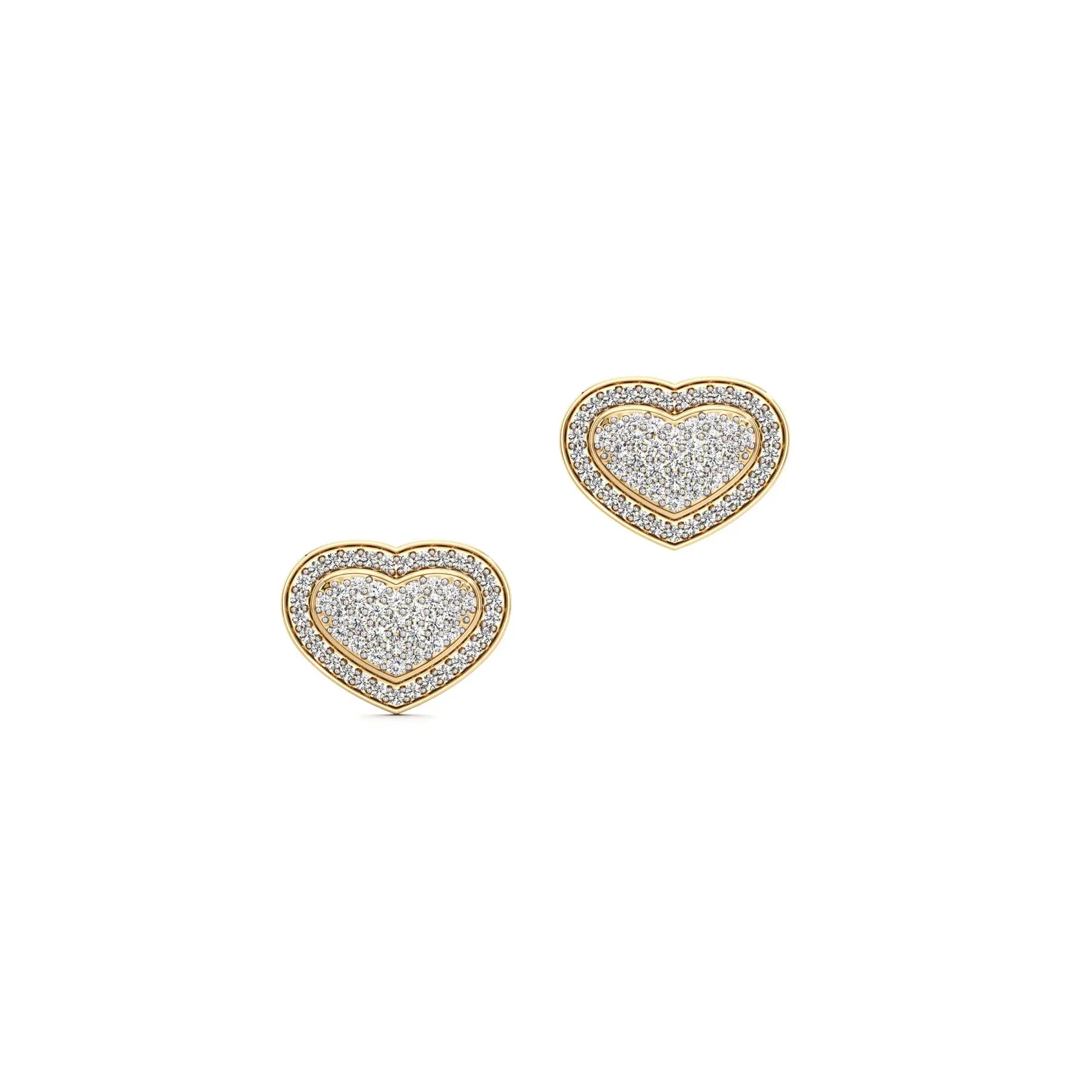 Heart's Delight Diamond Earrings in Yellow 10k Gold