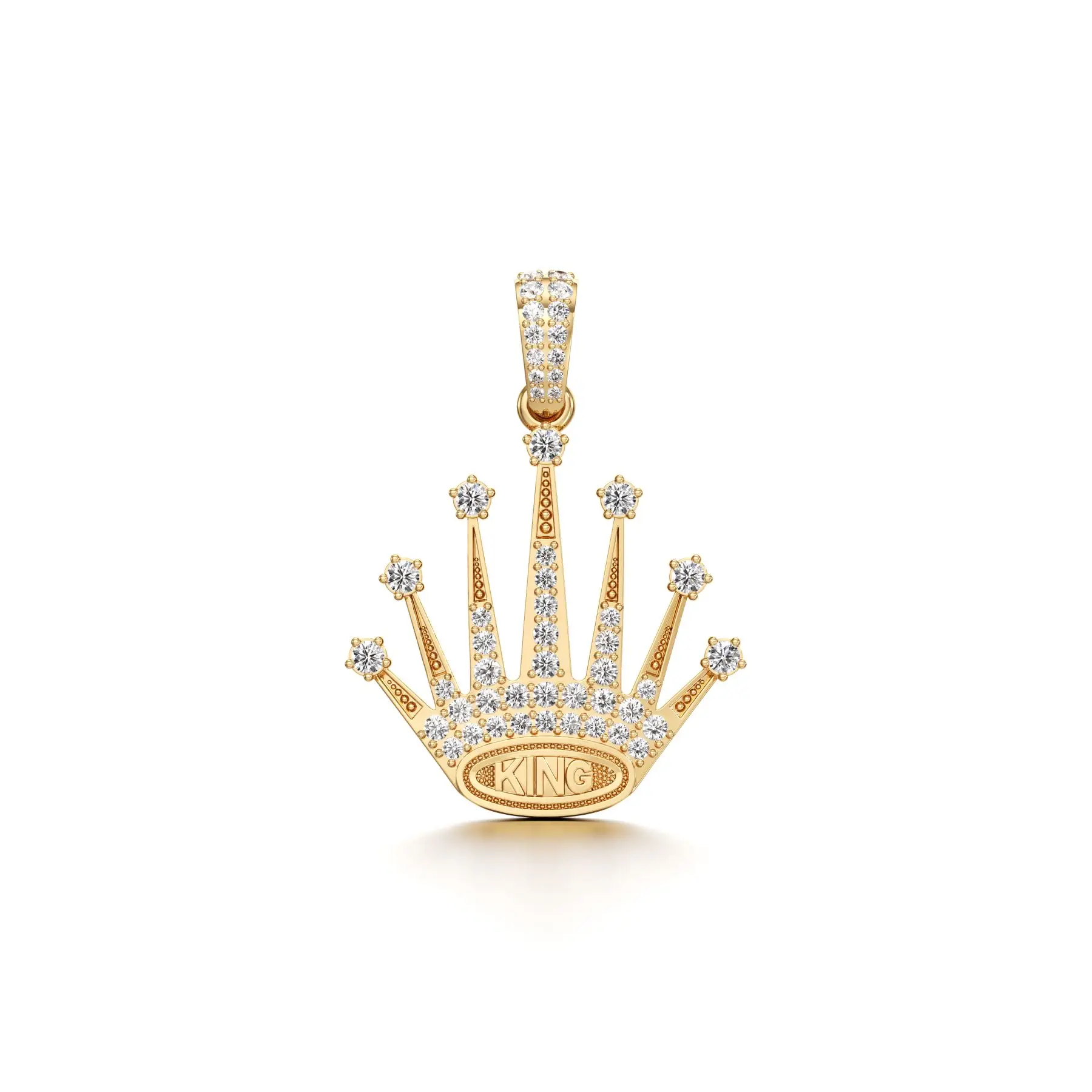 Crown of King Diamond Pendant in Yellow 10k Gold