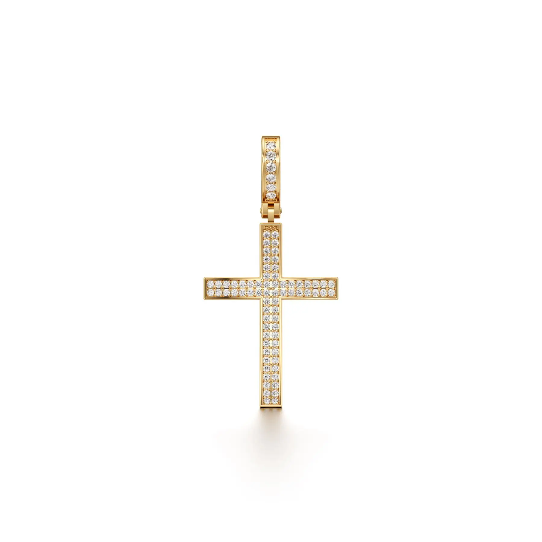 Luxe Cross Diamond Pendant in Yellow 10k Gold